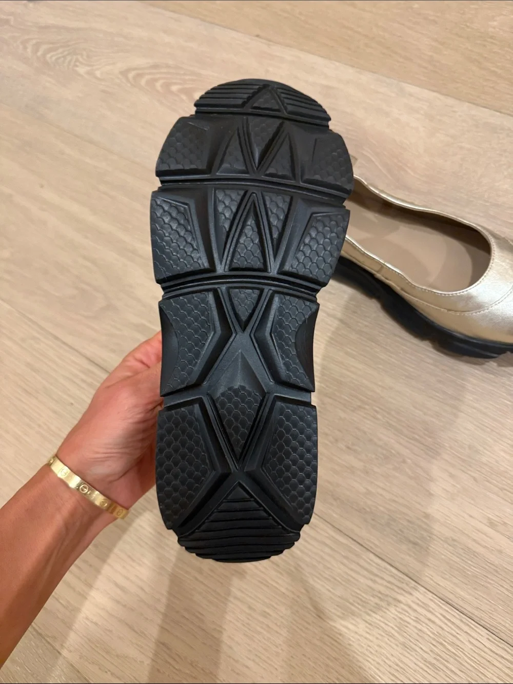 Free people Adventure leather Ballet Sneakers in gold
